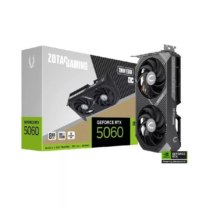 RTX 5060 Placa de Vídeo Zotac GeForce RTX5060 Twin Edge OC 8GB GDDR7 128 Bits PCIe 5.0