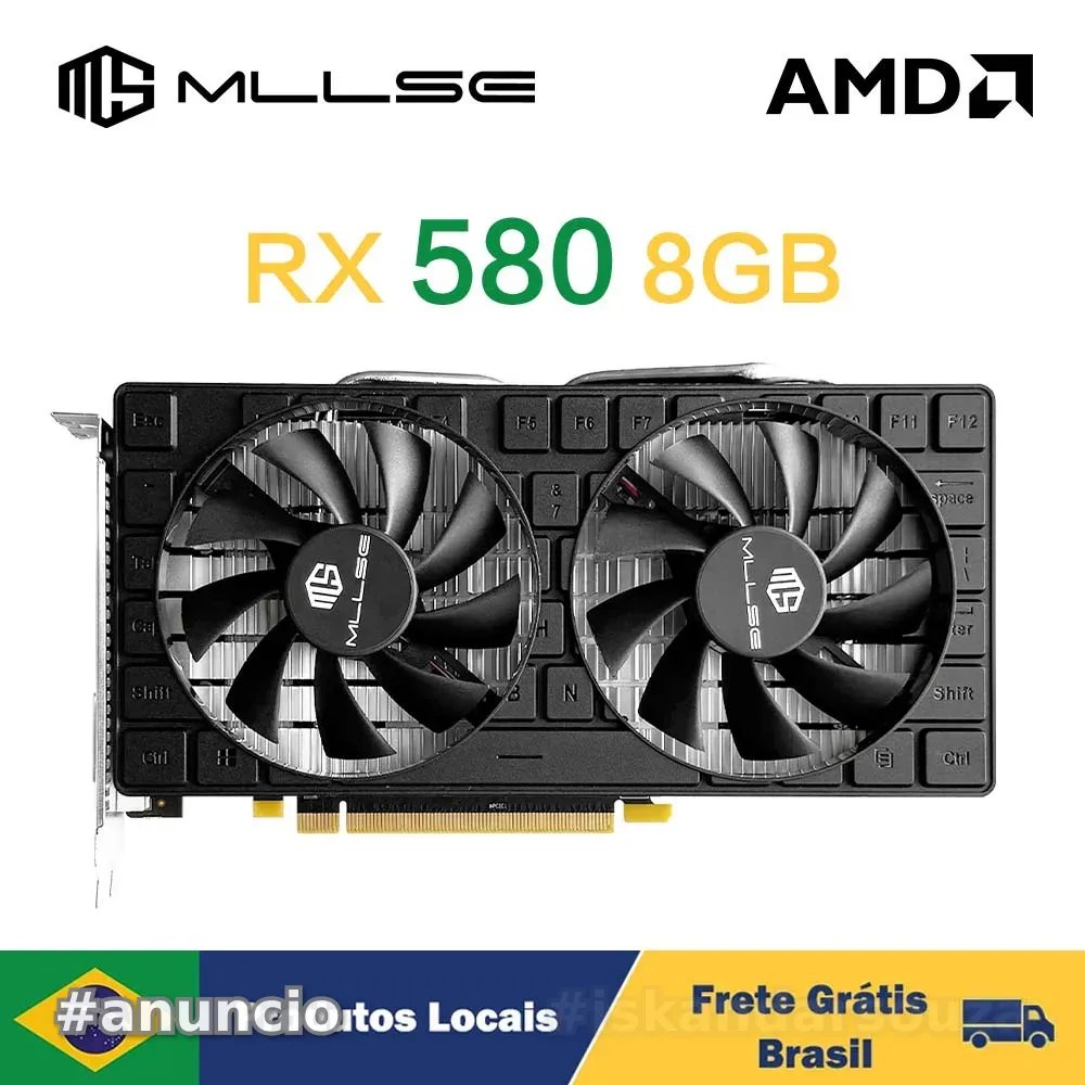 Placa de Vídeo  RX 580  8GB 8Pin  RX580