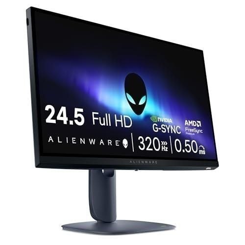 Monitor Gamer Alienware 25 Full HD 1920 x 1080  320Hz  Fast IPS 0,5ms com AMD FreeSync Premium e NVIDIA G-SYNC  AW2525HM