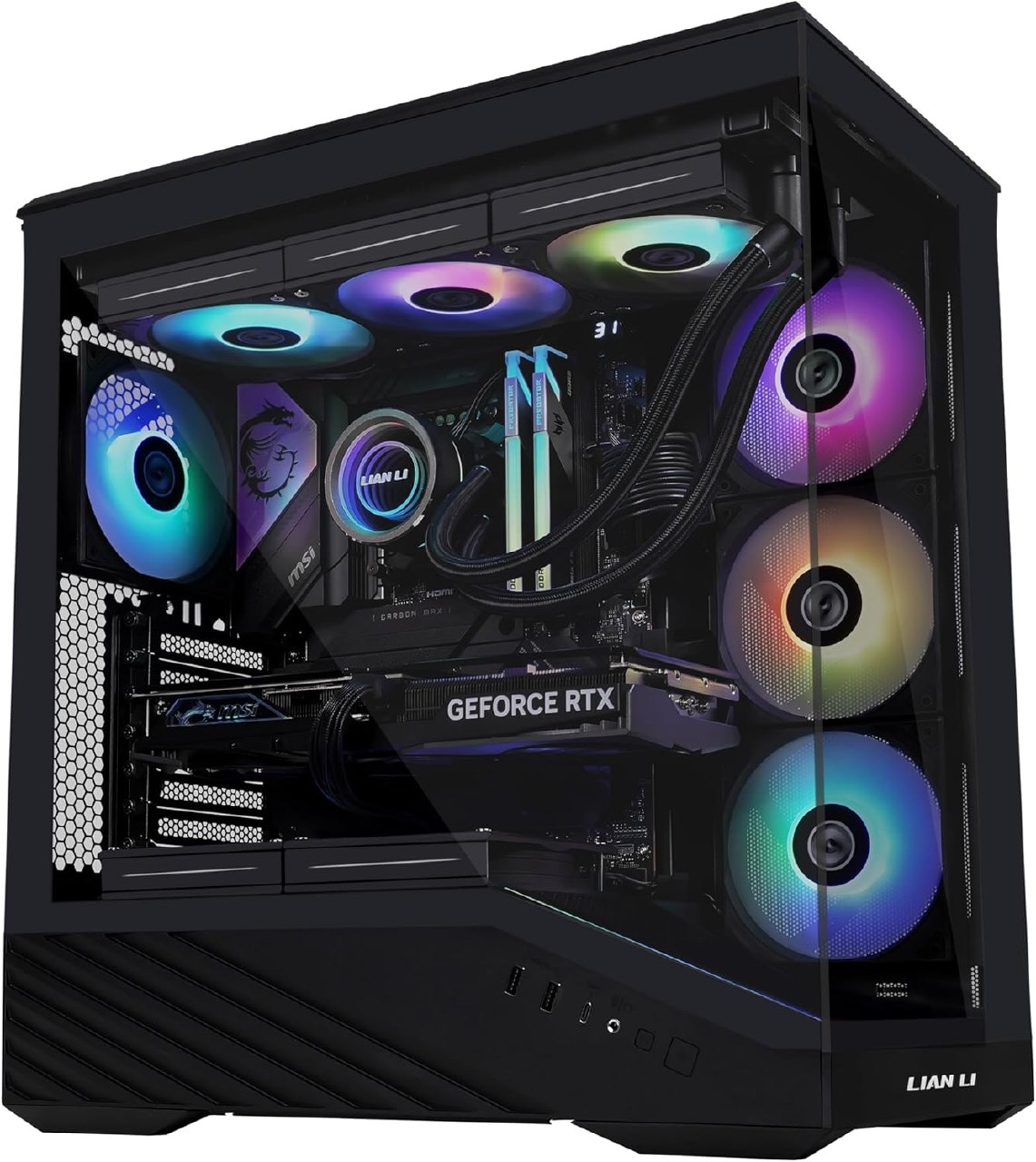 Gabinete Gamer Lian Li Vector V100 Preto Sem Fans V100X