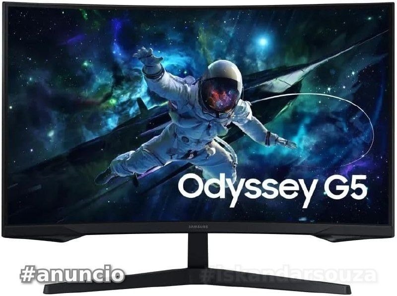 Monitor Gamer Curvo Samsung Odyssey G5 32, QHD, 165Hz, 1ms, FreeSync, HDR10 - LS32CG552ELMZD