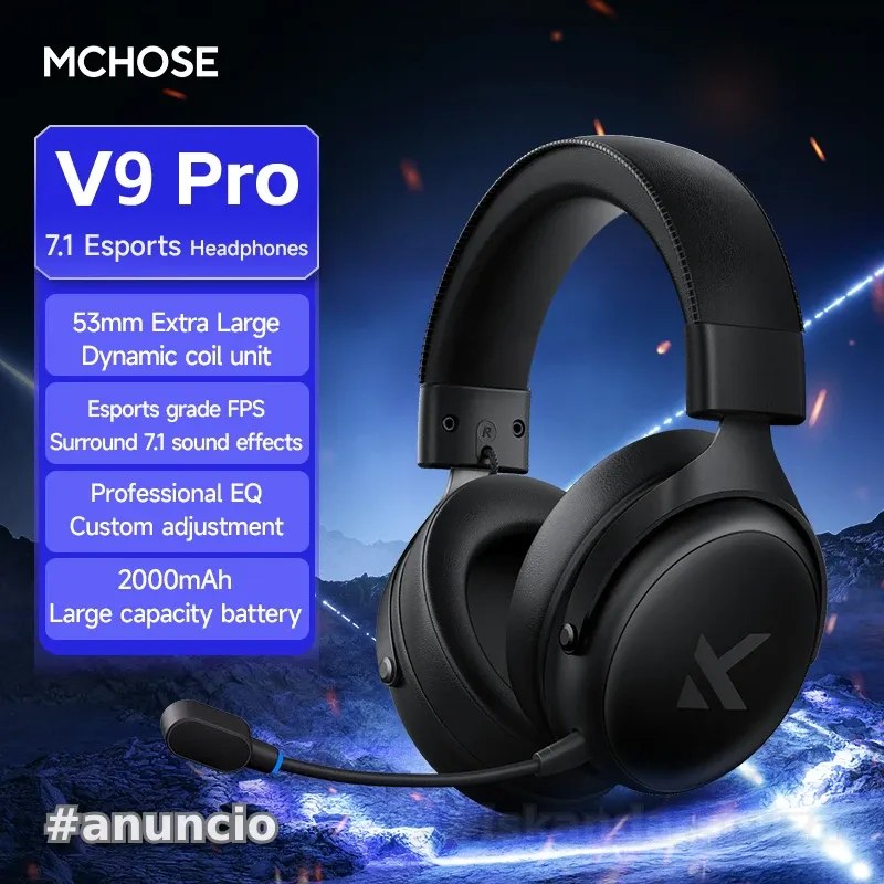 Headset MCHOSE V9 Pro Gaming Headset, Over-Ear Quad-Mode