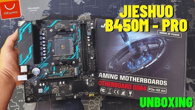 B450m D4 PRO Jieshuo Placa Mãe AM4 DDR4 Black