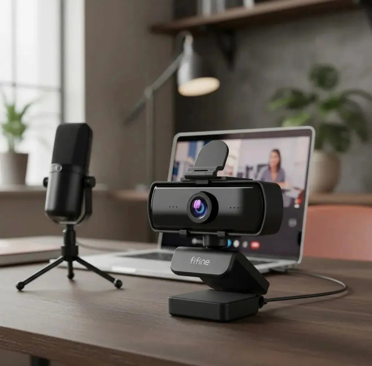 Webcam Fifine K420 2K Com Microfone 1440p tripé k 420
