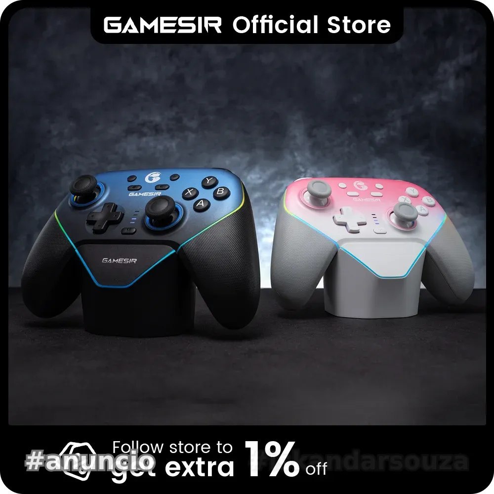 Gamesir Super Nova Controle Com Dock sem fio Hall Effect, 1000mAh. Gatilho com ajuste, Girosópio, Faceplate removível, supernova