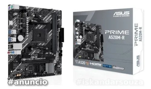 Placa Mãe Asus Prime A520m-r Am4 Ddr4 M.2 Chipset A520 Hdmi Preto