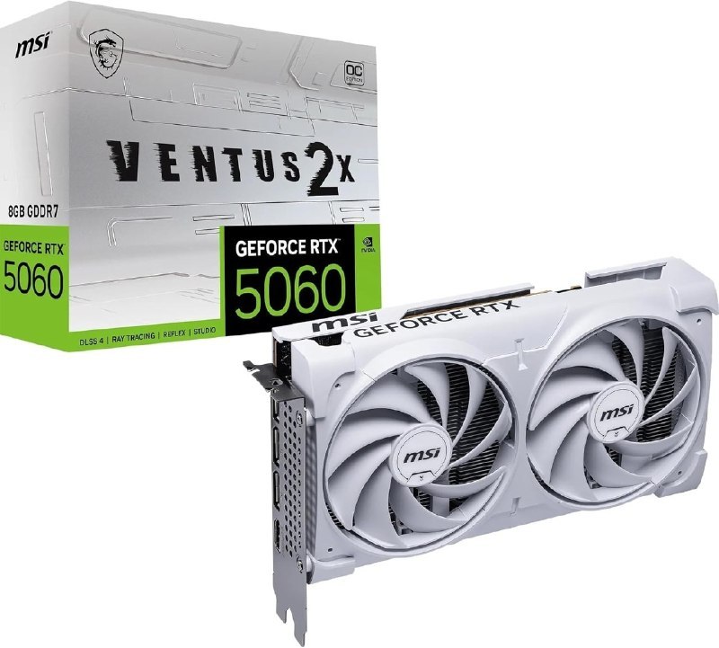 RTX 5060 Placa de Vídeo MSI GeForce RTX5060 Ventus 2X OC White