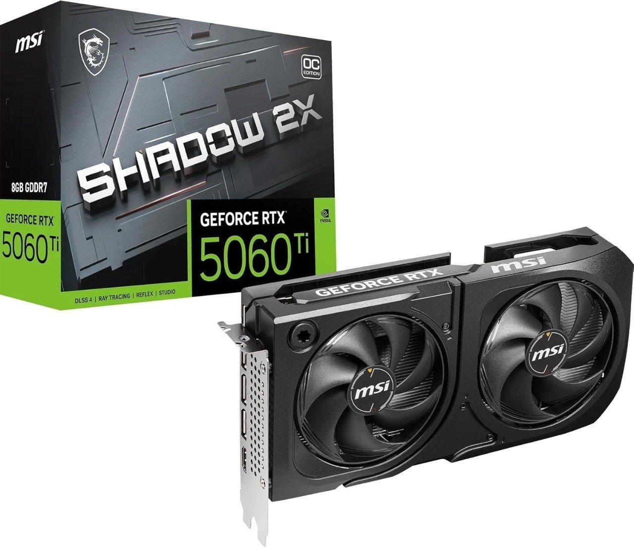 Placa de Video MSI Geforce RTX 5060 Ti Shadow 2X OC Plus, 8GB