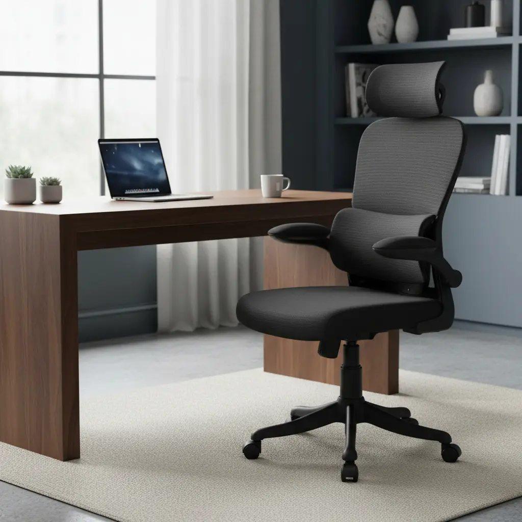 Cadeira Ergonômica Genebra B500 Luvinco Cor Preto Com Suporte Lombar Estofado Mesh