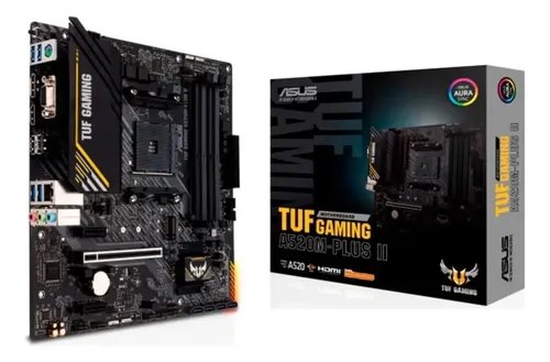 Placa Mãe Asus TUF Gaming A520M PLUS II, AMD AM4, 4x Slots DDR4, USB 3.2, Slot M.2 NVMe - Micro ATX