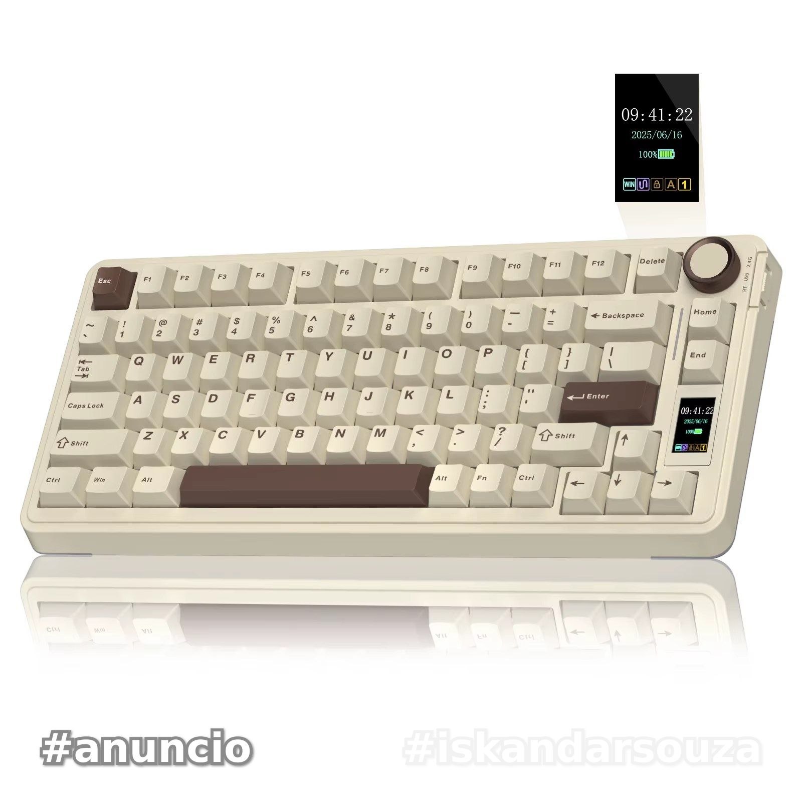 Teclado Gamer AULA S75Pro 75 com Luz RGB e Tela TFT, Teclado Mecânico Hot-Swappable para Jogos e Escritório s75 pro
