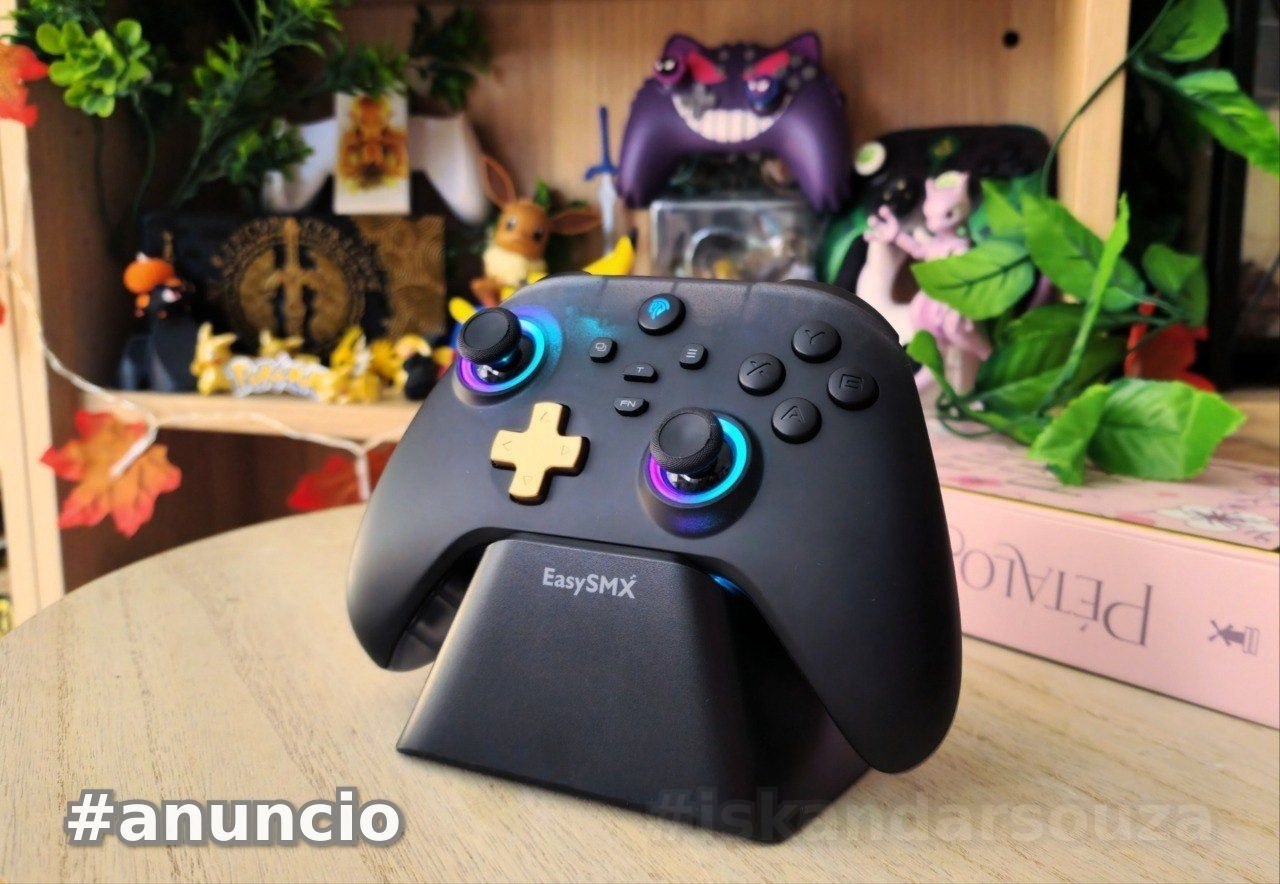 Controle Gamer Easysmx D05 com Dock Carregamento, RGB, Hall Effect