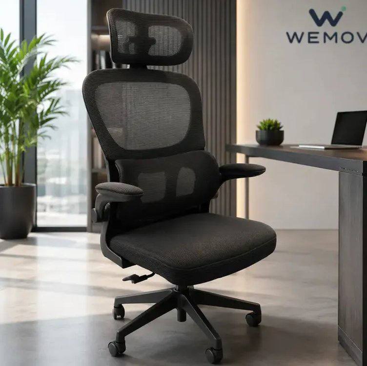 Cadeira De Escritório Ergonomica Wemov Confort Giratoria Resistente Reforçada 180kg Confortável Reunião