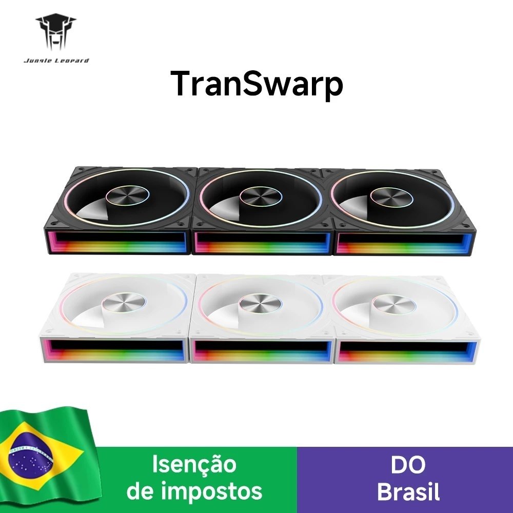 Kits Fans 3 em 1, 360mm ARGB Jungle Leopard Transwarp