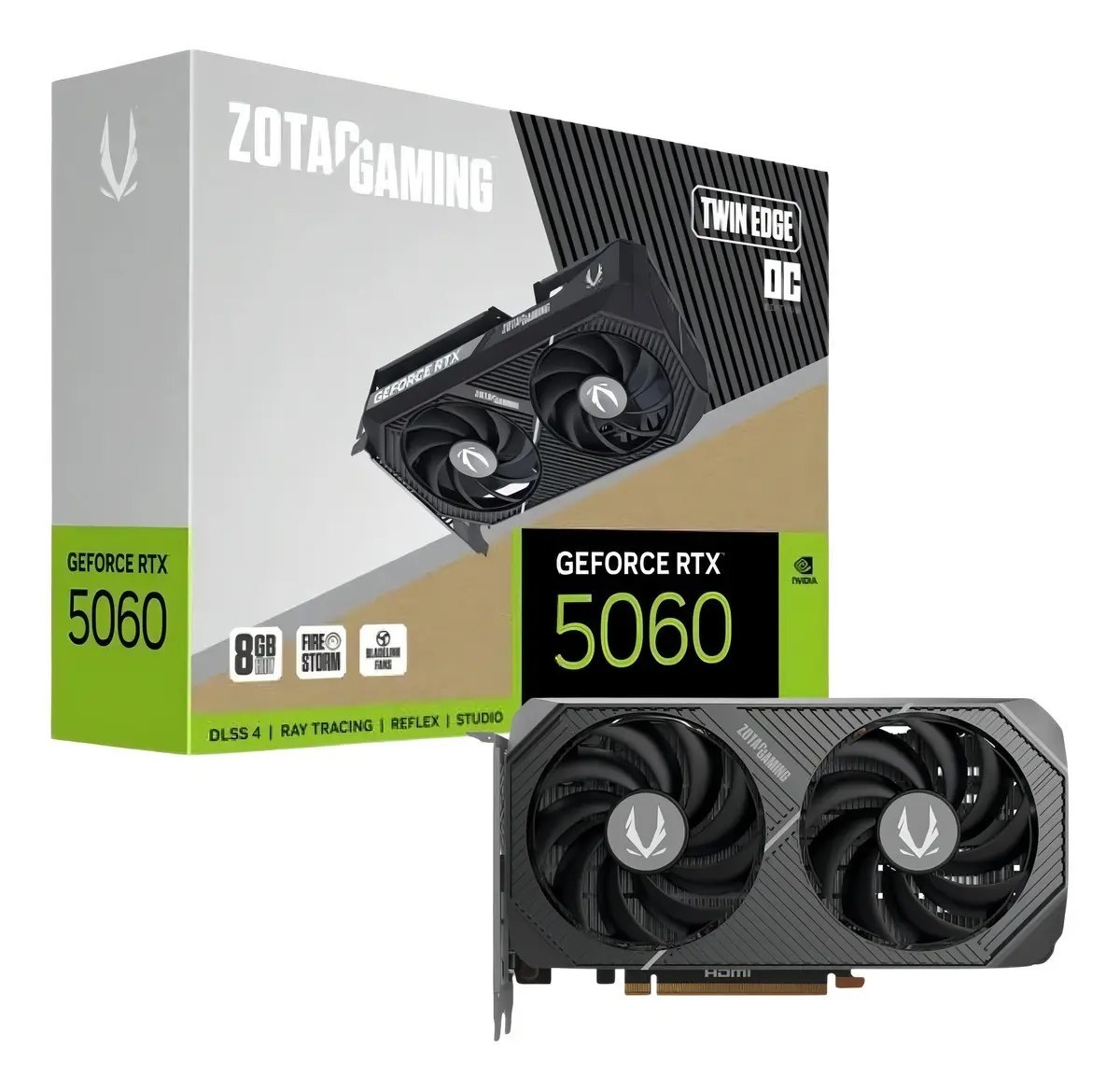 RTX 5060 Placa de Vídeo Zotac RTX5060 Twin Edge OC 8GB GDDR7 128-bit