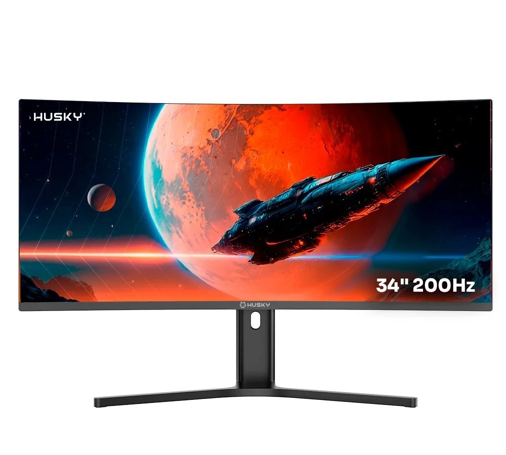 Monitor Gamer Curvo Husky Boreal 34, WQHD, Ultrawide, 200Hz, 1ms, Adaptive Sync, DisplayPort e HDMI, HDR - HMG00234PT