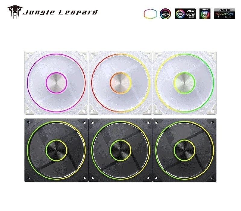Kit 3 fans UniFan Magnética Jungle Leopard Transwarp aRGB 5v reverse ou normal 360mm cs 120