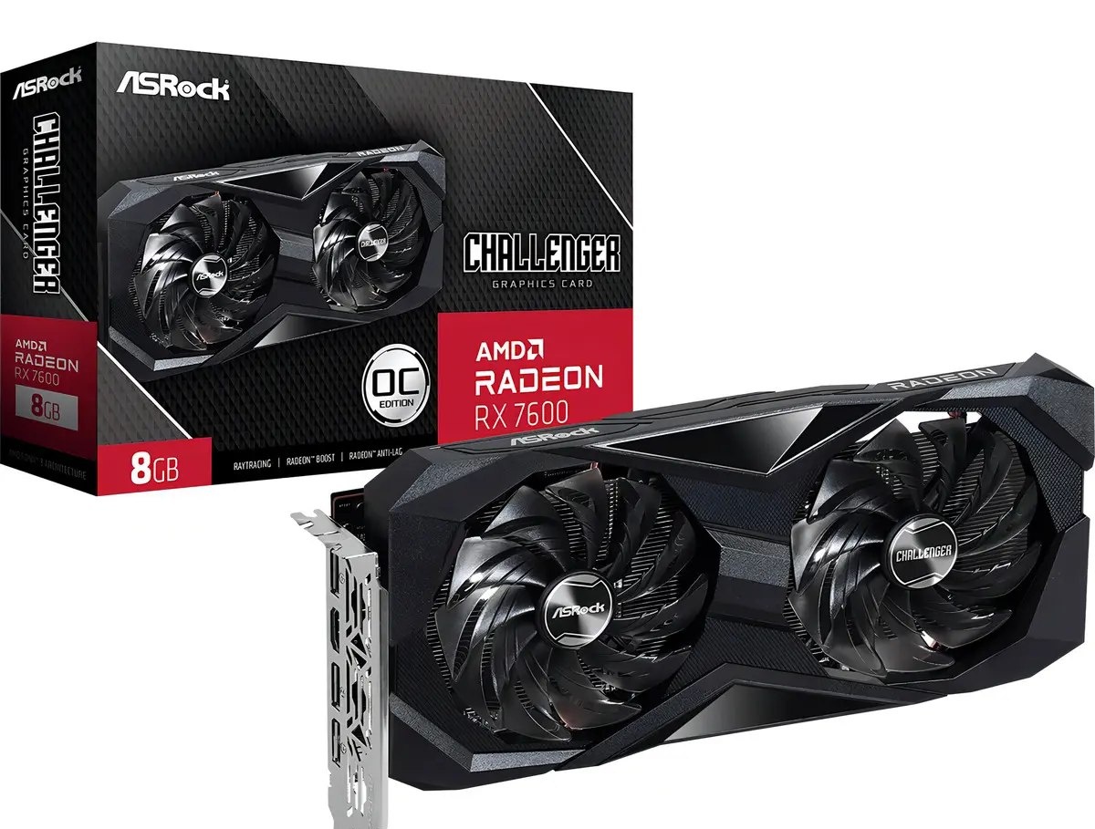 Placa de Vídeo ASRock Radeon RX 7600 8GB Challenger OC GDDR6 HDMI 2.1