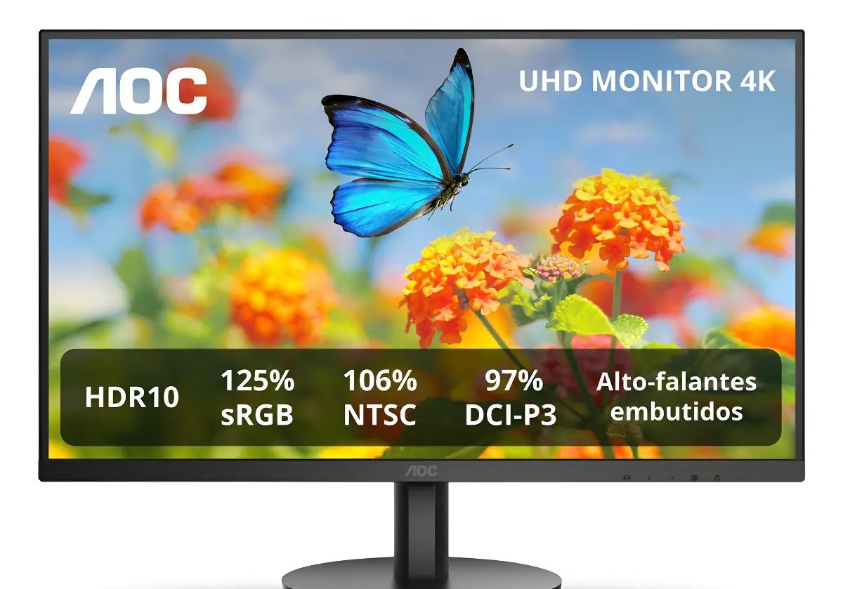 Monitor AOC 27 4K IPS 106 NTSC 97 DCI-P3 Speakers U27B3A