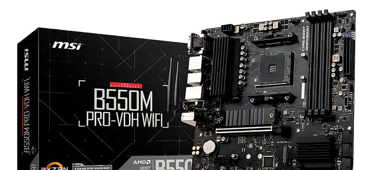 Placa Mae Msi B550m Pro-vdh Wifi Ddr4 Socket Am4 Cor Preto