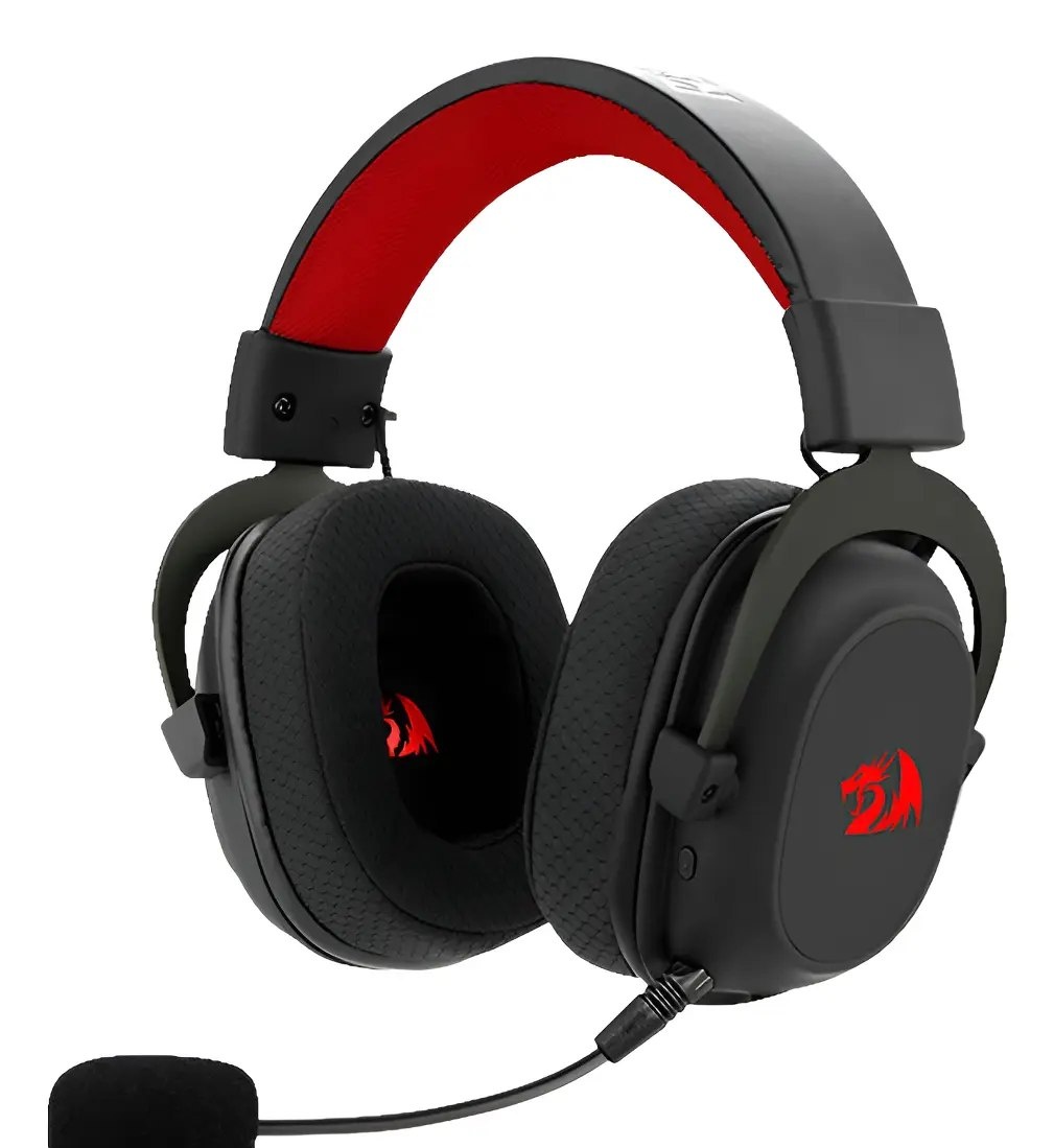 Headset Gamer Redragon Zeus Pro Sem Fio 2.4ghz 7.1 Rgb Preto