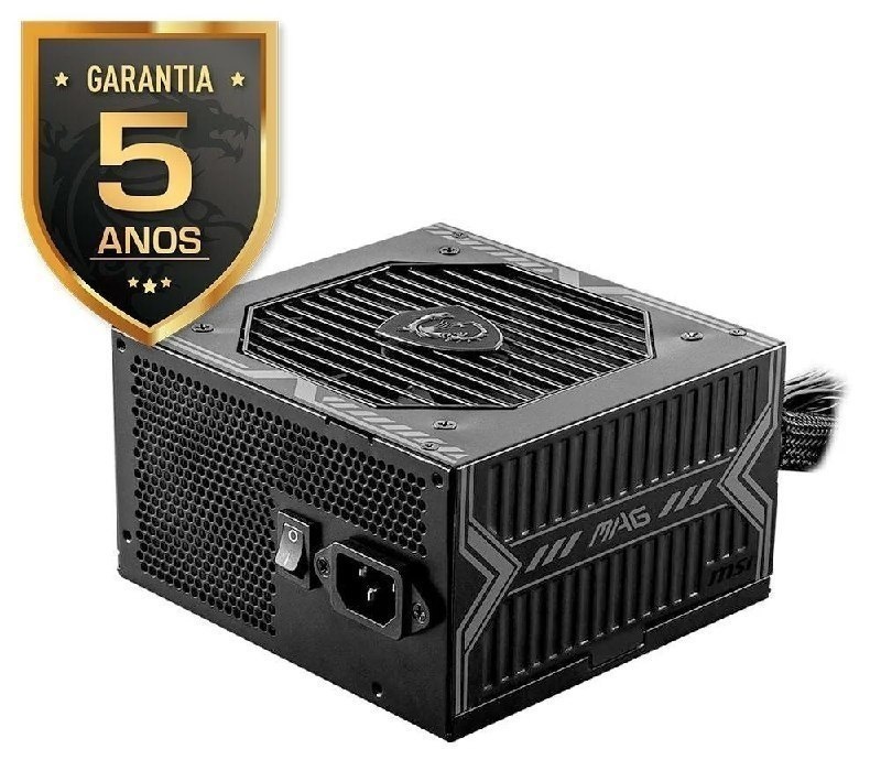 Fonte MSI MAG A650BNL, 650W, 80 Plus Bronze, PFC Ativo, Com Cabo, Preto - 306-7ZP2B22-CE0