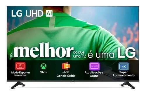 Smart TV LG UHD AI UA75 50 polegadas HDR10 Pro Processador α7 AI Ger8 webOS 25