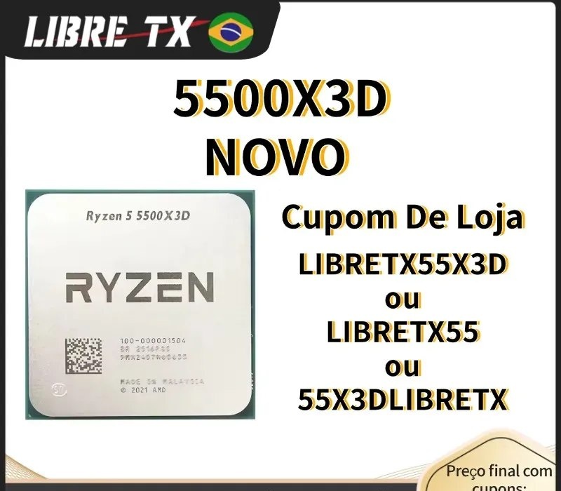 Processador AMD Ryzen 5 5500X3D Novo