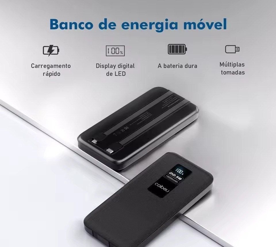 PowerBank Coibeu 10.000mAh 20.000mAh 23w Power Bank Carregador Smartphone Celular iPhone Samsung Android etc 10000 20000