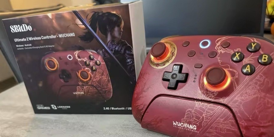 8BitDo Edição Limitada WUCHANG - Controle 8BitDo Ultimate Wireless com Dock, RGB, Joystick TMR, Motion Control, Trigger mode, sem fio, 1000mAh, trimode Bluetooth 2.4 usb-c, 1000hz, botões extras