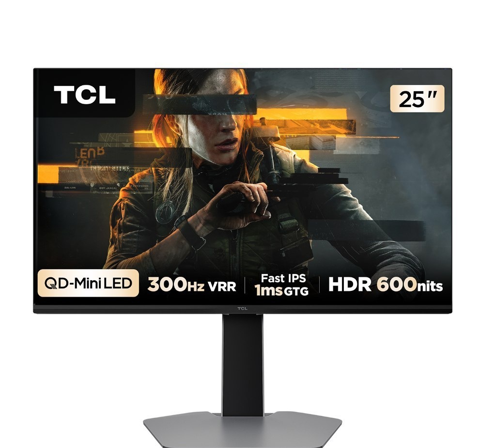 Monitor Gamer Tcl 25 Polegadas QLED Mini LED Full HD G64 300Hz 1ms GtG Freesync HDR 600 nits 25G64