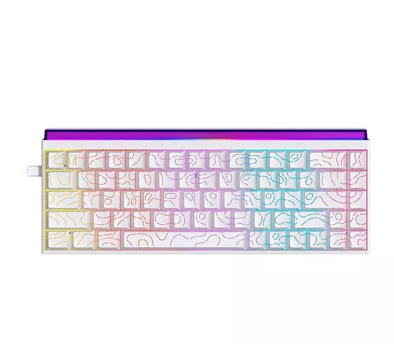 Teclado Mecanico Ajazz NK68, Rainbow, Switch Vermelho, Branco, NK68-WH
