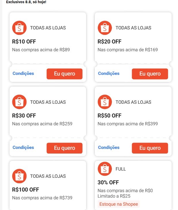 Novo Cupom Shopee
