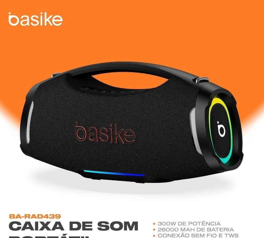 CAIXA DE SOM BASIKE BOOMBOX 300W