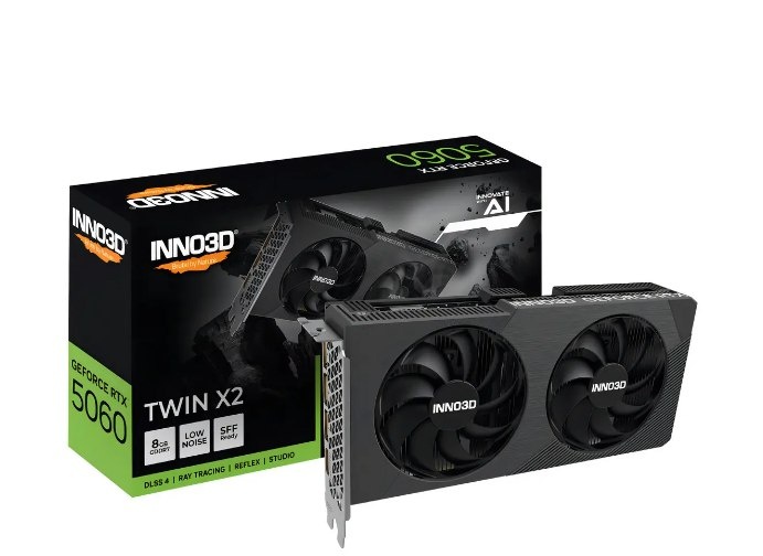 RTX 5060 Placa de Vídeo INNO3D GeForce RTX5060 Twin X2 8GB GDDR7 128-bit