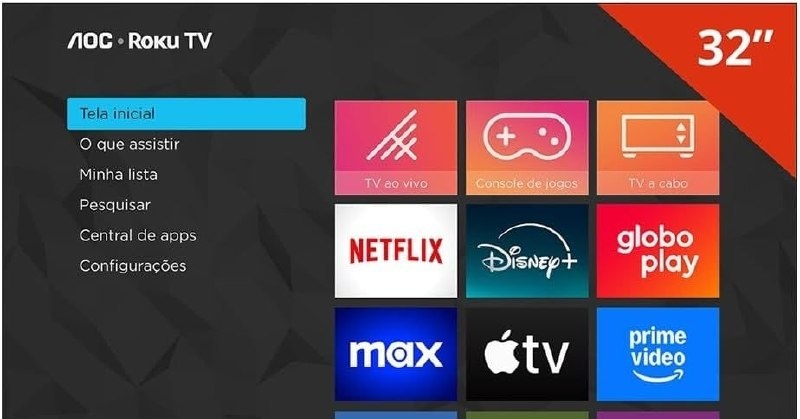 Smart TV LCD LED 32 AOC 32S515578G - Wi-Fi, HD, Quad Core, Dolby Áudio, 60 Hz