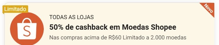 NOVO CUPOM SHOPEE