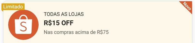 NOVO CUPOM SHOPEE