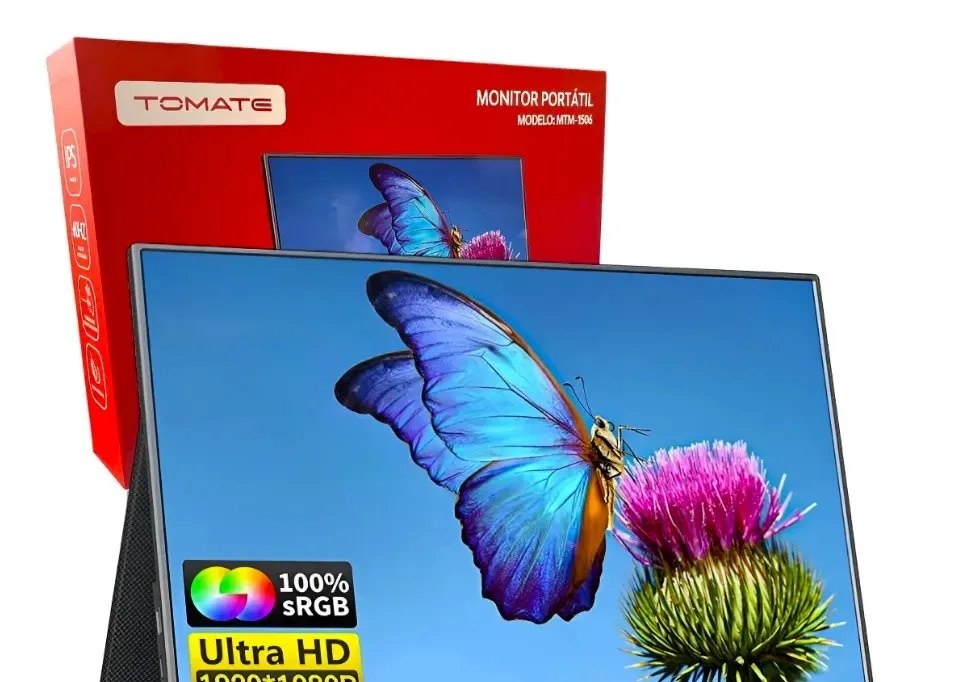 Monitor Portátil 15,6 Tomate MTM-1506 Full HD IPS Ultra Slim USB-CHDMI.