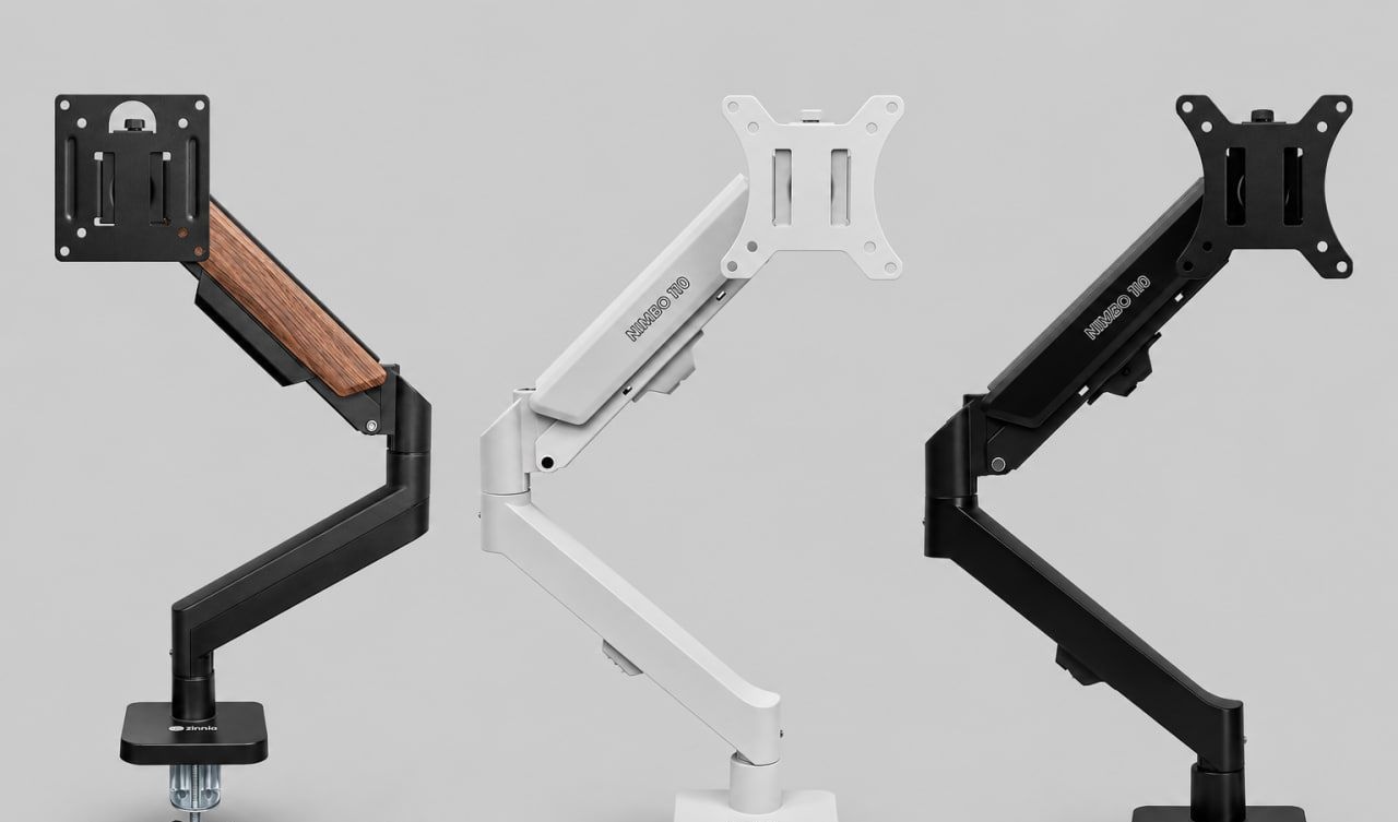 Suporte Articulado Para Monitor 13 a 32 Pistão a Gás Ajustável Zinnia Nimbo 110 Branco
