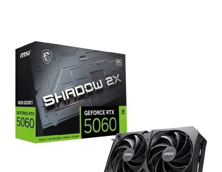 Placa de Vídeo NVIDIA GeForce MSI RTX5060 8GB GDDR7 128BITS SHADOW 2X OC - 912-V537-037