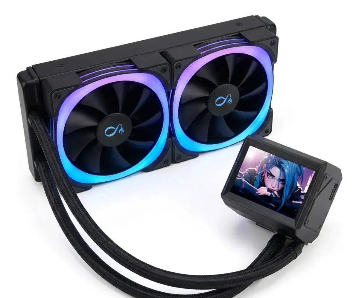 Water Cooler Black Argb 240mm Com Display Lcd 240mm Preto