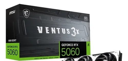 Placa De Vídeo Msi Rtx 5060 8gb Gddr7 128 Bits Ventus 3x Oc  RTX5060
