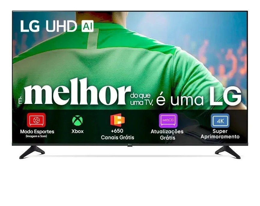 Smart Tv LG UHD AI UA75 65 polegadas HDR10 Pro Processador α7 AI Ger8 webOS 25