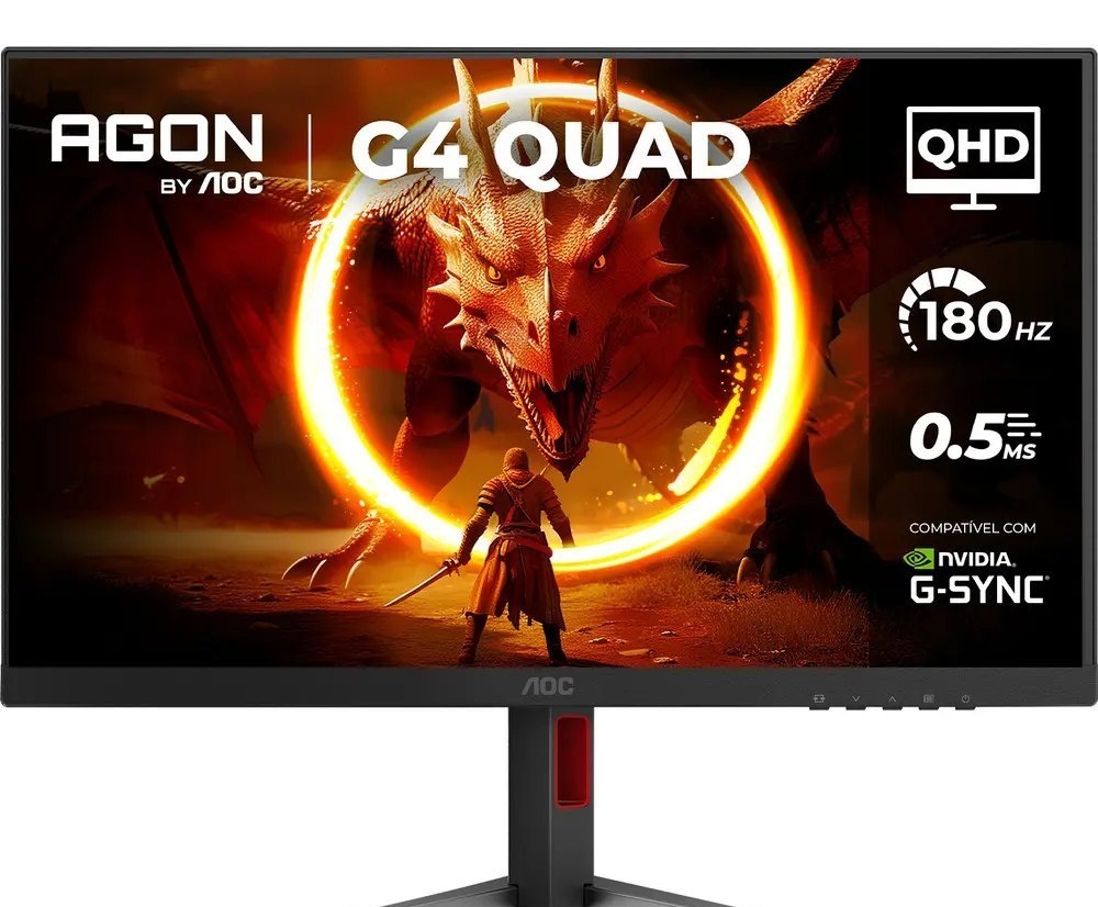 Monitor Gamer AOC Agon Quad 27, 27 Pol, IPS, QHD, 0.5ms, 180Hz, G-Sync, HDMIDP, Q27G4F