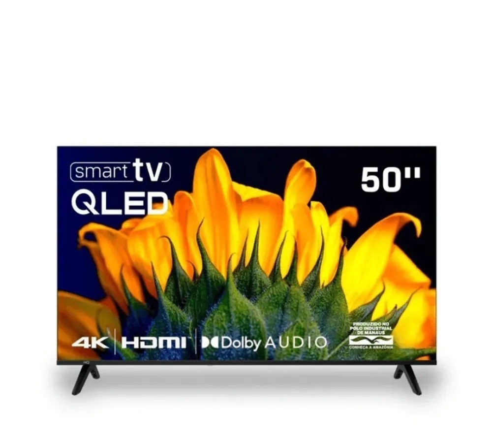 Smart Tv Hq 50 Qled, 4k Uhd, Dolby Audio, Wi-fi, Bluetooth, 3 Hdmi, 2 Usb, Netflix, Prime Video, Bivolt