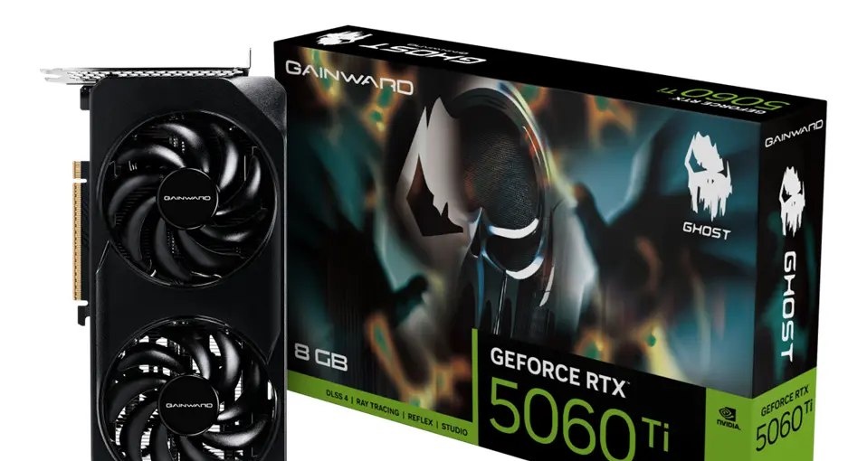 Placa de Vídeo Gainward RTX 5060 Ti 8GB GDDR7 Ghost 128Bits Resfriamento Duplo