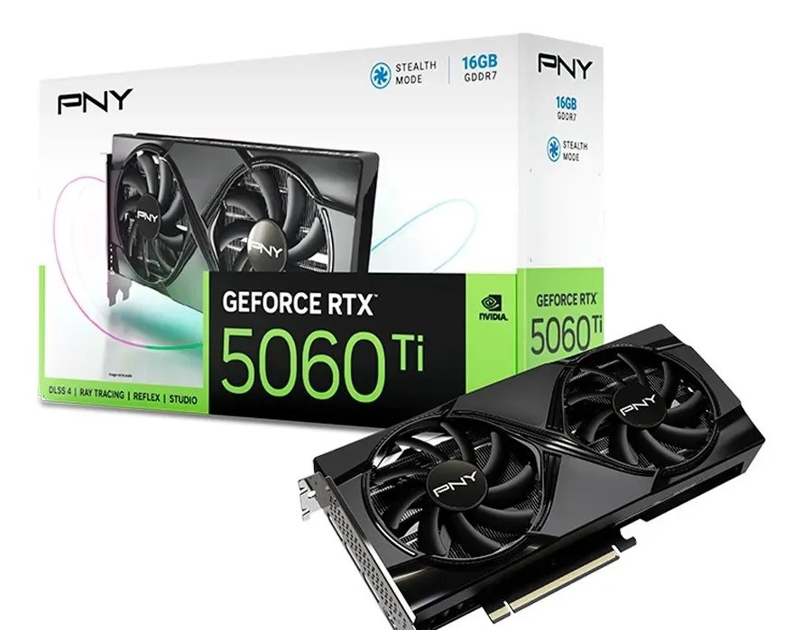 Placa de Video PNY GeForce RTX 5060 Ti Dual OC, 16GB, GDDR7, 128-bit, VCG5060T16DFXPB1-O