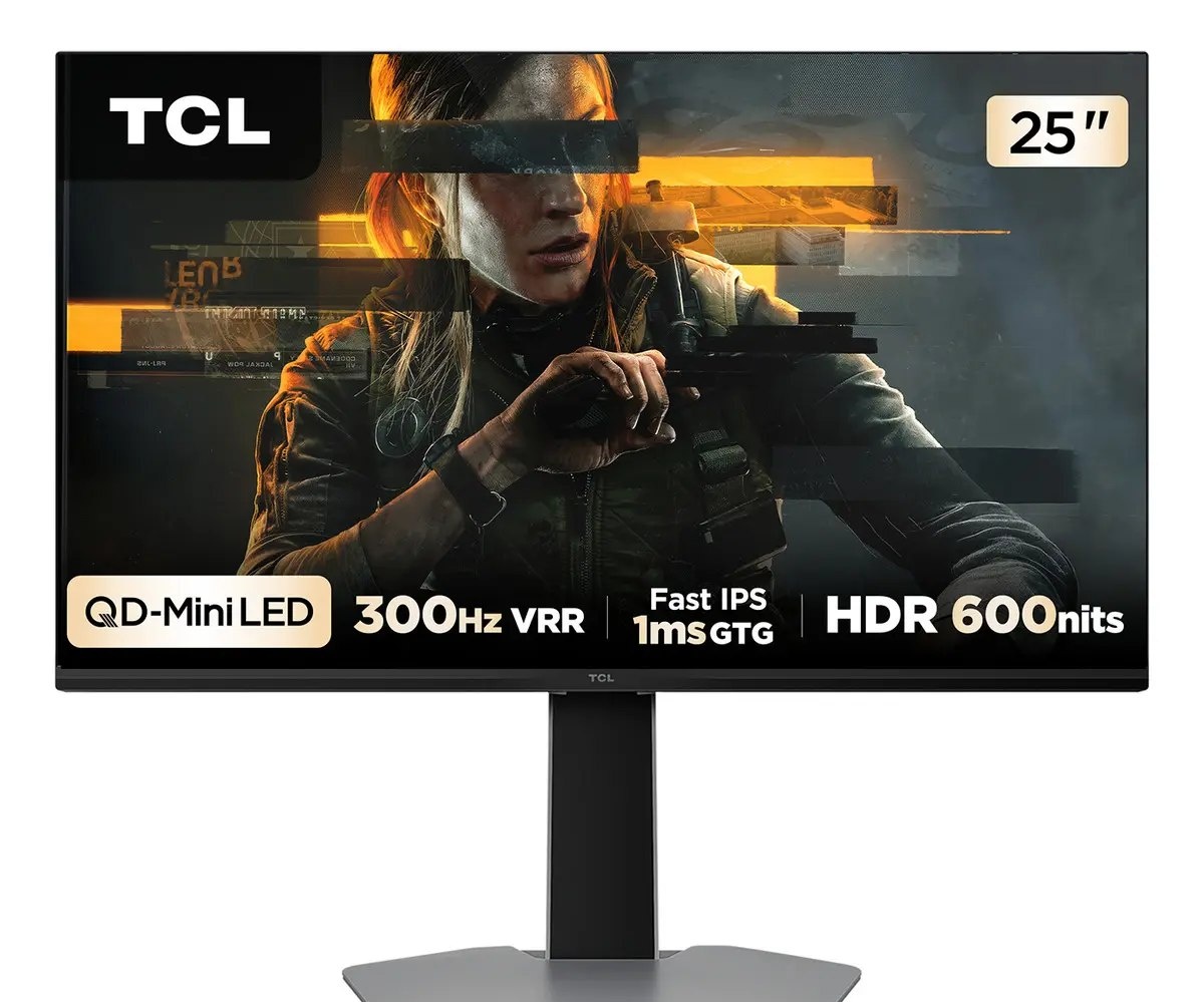 Monitor Gamer TCL 25 Polegadas QLED Mini LED Full HD G64 300Hz 1ms GtG Freesync HDR 600 nits 25G64