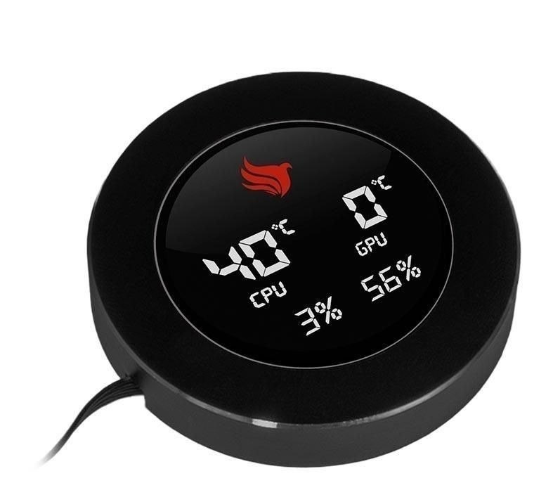 Telinha para Water Cooler Tela Secundária Pichau Aqua Core, Display LCD p Water Cooler USB 9PIN Preto - PCH-TSAC-BK01